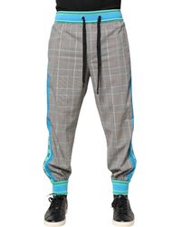 Dolce & Gabbana - Checked Trousers With Side Stripes - Lyst