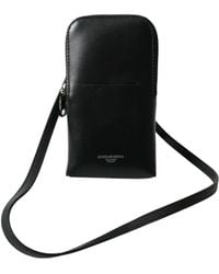 Dolce & Gabbana - Leather Zip Around Logo Print Lanyard Strap Wallet - Lyst