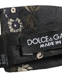 Dolce & Gabbana - Men Black Floral Silk Adjustable Neck Papillon Bow Tie - Lyst