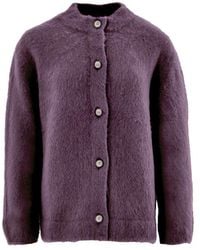 Gran Sasso - Bordeaux Wool Cardigan - Lyst