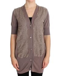 Pink Memories - Purple Lace Cotton Cardigan Sweater - Lyst