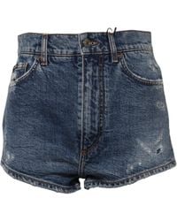 Dolce & Gabbana - Denim Distressed Shorts - Lyst
