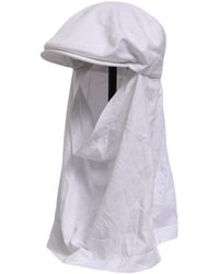 Dolce & Gabbana - White Cotton Dg Logo Plaque Baseball Balaclava Hat - Lyst
