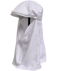 Dolce & Gabbana - White Cotton Dg Logo Plaque Baseball Balaclava Hat - Lyst