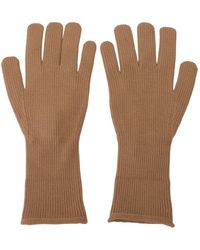 Dolce & Gabbana - Beige Cashmere Knitted Hands Mitten Mens Gloves - Lyst
