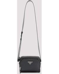 Prada - Black Bandoliera Saffiano Calf Leather Shoulder Bag - Lyst