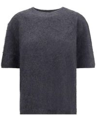 Lisa Yang - Grey Cashmere Short Sleeve Sweater - Lyst
