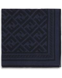 Fendi - Blue Wool Oves Aries Scarf - Lyst
