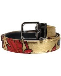 Dolce & Gabbana - Floral Jacquard Metal Buckle Belt - Lyst