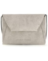 Brunello Cucinelli - Calf Leather Bos Taurus Shoulder Bag - Lyst
