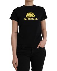 Balenciaga - Cotton Crew Neck T-Shirt With Logo Print - Lyst