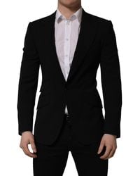 Dolce & Gabbana - Black Wool Single Breasted Men Blazer Jacket - Lyst
