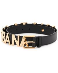 Dolce & Gabbana - Lettering Logo Leather Belt - Lyst