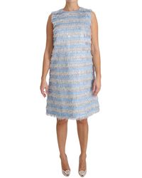 Dolce & Gabbana - Dolce Gabbana Silver Shift Gown Dress - Lyst