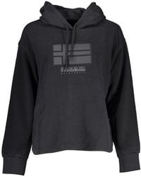 Napapijri - Black Cotton 's Hoodie - Lyst