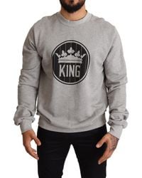 Dolce & Gabbana - Regal Crown Cotton Sweater - Lyst