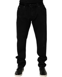 Dolce & Gabbana - Black Cotton Regular Denim Men Trouser Jeans - Lyst