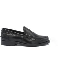 Saxone Of Scotland - Black Spazzolato Leather Mens Loafers Shoes - Lyst