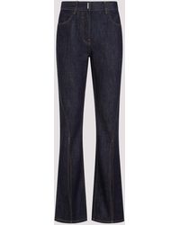 Givenchy - Indigo Blue Cotton Front Split Boot Cut Trousers - Lyst