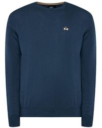 La Martina - Light Blue Cotton Sweater - Lyst