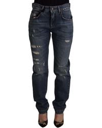 Dolce & Gabbana - Ripped Jeans Distressed Denim - Lyst