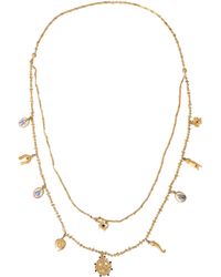 Dolce & Gabbana - Gold Tone Chain Brass Charm Statement Sicily Necklace - Lyst