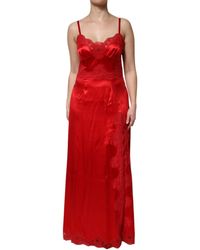 Dolce & Gabbana - Silk Sleeveless Maxi Long Dress - Lyst