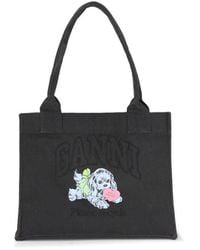 Ganni - Large Easy Shopper Pocket Dog Print - Lyst