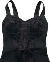 Dolce & Gabbana - Floral Lace Corset Bodycon Bodysuit Nylon Elastane Clothing - Lyst
