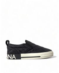 Dolce & Gabbana - Black Quilted Slip On Low Top Sneakers Shoes - Lyst