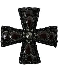 Dolce & Gabbana - Crystals Embellished Cross Pin Brooch - Lyst