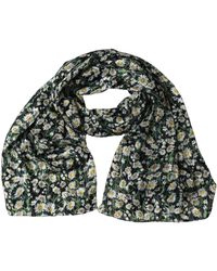 Dolce & Gabbana - Black Silk Daisy Chiffon Long Stole Scarf - Lyst