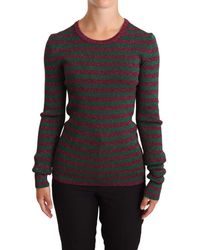 Dolce & Gabbana - Elegant And Striped Crewneck Sweater - Lyst