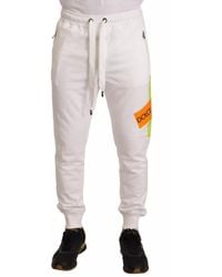 Dolce & Gabbana - White Cotton Logo Patch Sweatpants Jogging Pants - Lyst