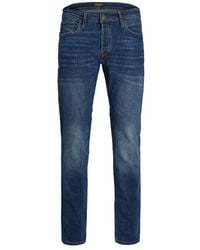 Jack & Jones - Blue Cotton Skinny Jeans - Lyst