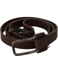 CoSTUME NATIONAL - Brown Wx Silver Metal Buckle Belt - Lyst