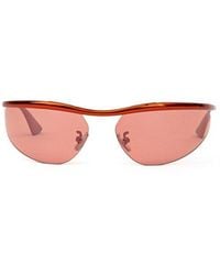 Bottega Veneta - Orange Metal Sunglasses - Lyst