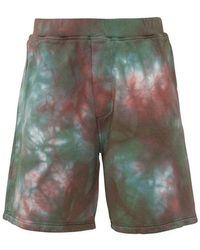 DSquared² - Cotton Tie-Dye Shorts With Elastic Waist - Lyst