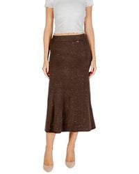 Liu Jo - Brown Viscose Long Skirt - Lyst