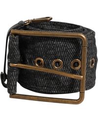 Dolce & Gabbana - Fabric Logo Plate Metal Brass Buckle Belt 100Lf - Lyst