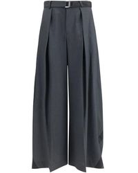 Sacai - Gray Polyester Casual Pants - Lyst