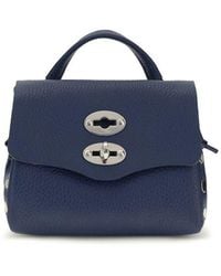 Zanellato - Blue Calf Leather Bos Taurus Shoulder Bag - Lyst