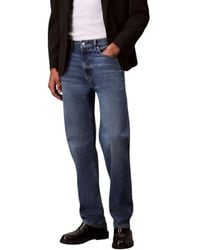 Calvin Klein - Blue Cotton Relaxed Fit Jeans - Lyst