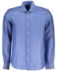 North Sails - Blue Linen Men Shirt - Lyst