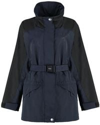 Prada - Techno Fabric Jacket With Adjustable Belt And Drawstrings For - Lyst