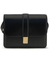 KHAITE - Black Calf Leather Bos Taurus Shoulder Bag - Lyst