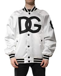 Dolce & Gabbana - Dg Logo Polyester Jersey Bomber Jacket - Lyst