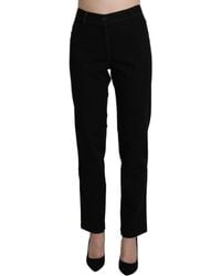 Bencivenga - Black High Waist Straight Casual Trouser Pant - Lyst
