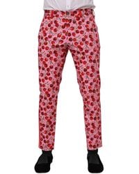 Dolce & Gabbana - Cherry Print Slim Pants - Lyst
