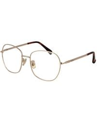 Max Mara - Gold Metal Glasses (frames) - Lyst